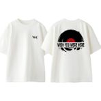 Pınk Floyd Plak Tasarım Sırt Baskılı Pamuk Beyaz Oversize T-Shirt