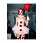 PİNK Halloween Palyaço Kostümü