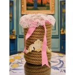 Pink Lace Handmade Dekoratif LED Kavanoz - Krem Rengi