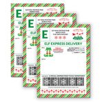 PINK PIXIE STUDIO 15 Elf Express Teslimat Postası Kuzey Kutbu'ndan Gönderim Etiketleri Hediye Etiketi 12,7 x 17,78 cm Geç Varış Paketi veya Noel Baba'dan Sürpriz Hediye Eğlenceli Sihirli Tatil Geleneği