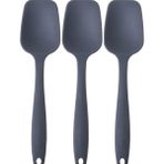 Pink Rose Bybirgül Büyük Boy Düz Silikon Spatula Set - Antrasit