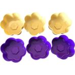 Pink Rose Sarı - Mor 12 Li Silikon Mini Papatya Kek Kalıbı,muffin Kalıbı 12 Adet,airfyer Uyumlu - Mor - Sarı