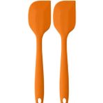 Pink Rose Yanmaz Yapışmaz Silikon Yassı Spatula ,hamur Sıyırıcı 2 li Set Turuncu