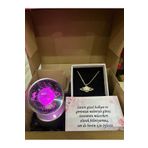 PİNK SHAKE Renk Değiştiren Led Işıklı Cam Satürn Kız Küre Dolunay Lamba Kıristal Top Ve Zirkon Satürn Kolye