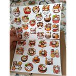 Pink Swan Craft Cute Kawaii Sevimli Kore Yemekleri Etiket Seti, Laptop, Ipad, Defter, Kitap, Planlayıcı Sticker Seti