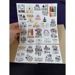 Pink Swan Craft Yoga Yazıları / Ingilizce Etiket Seti Laptop Ipad Defter Kitap Planlayıcı Sticker Seti