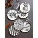 Pinkev 6 Kişilik Seramik Pasta Tatlı Sunum Tabağı - 19CM