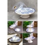 Pinkev Butterfly 13 Parça Seramik Pasta Servis Sunum Tabağı Takımı Seti