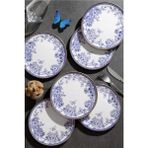 Pinkev Butterfly 6 Adet Seramik Pasta Tatlı Sunum Tabağı - 19CM