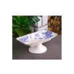 Pinkev Butterfly Seramik Ayaklı Pasta Kek Çikolata Servis Sunum Tabağı 16x28cm