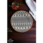 Pinkev Mona 6 Kişilik Siyah Desenli Porselen Pasta Tatlı Tabağı Seti - 20cm