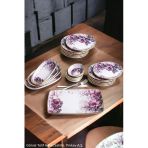 Pinkev Petunia 21 Parça 12 Kişilik Seramik Kahvaltı Pasta Tabağı Takımı - Kup124p