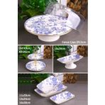 Pinkev Spring 6 Parça Seramik Pasta Servis Sunum Tabağı Takımı Seti