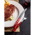 Pinkev Tramontina 6 Kişilik 12 Parça Polywood Saplı Steak Et Biftek Pizza Çatal Bıçak Seti