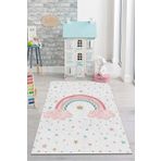 PINKIE HOME Dijital Baskı Kaymaz Makinede Yıkanabilir Pembe Gökkuşağı Desenli Çocuk Odası Halısı Oyun Halısı-4