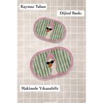 PINKIE HOME Dijital Baskı Kaymaz Taban Sevimli Banyo Paspası Ikili Klozet Takımı (40x60) (60x100)-29