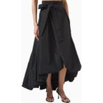 Pinko Barbagianni Balloon Skirt, Lüks Taffeta Maxi Etek Fiyonk Detaylı - Siyah - 40