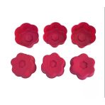 Pinkrose Kırmızı 12 Li Silikon Mini Papatya Kek Kalıbı, Muffin Kalıbı 12 Adet
