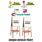 PinkToys Gerçek Metal Yüzey Çift Tarafı Beyaz Manyetik Özellikli Yazı Tahtası Hs