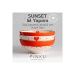 PINKU Ceramics Sunset | El Yapımı 16x6.5 Cm 3’lü Seramik Kase Seti – Granola, Salata & Hediye Için Ideal