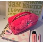 Pinkue Pembe Fiyonk Detaylı Peluş Tüylü Kalemlik - 6GA-Pembe
