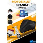 Pinlock Vespa Primevera Su Geçirmez Siyah Motosiklet Brandası Miflonlu Kalın Premium Kumaş Clipsli