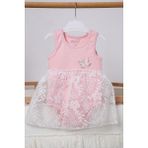 Pino Baby Bayramlık Kız Bebek Badi Elbise 3528 - Pembe - 1,5 - 2 Yaş