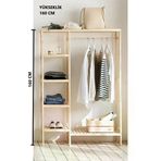 Pinoxi Ahsap Acik Dolap Konfeksiyon Askisi Kapaksiz Gardirop Elbise Askisi 30X100x160 Cm