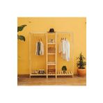 Pinoxi Ahsap Acik Gardirop 2 Askili 160X150x37 Cm Cok Amacli Dolap 100 Masif Cam Agac