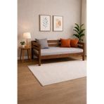 pinoxi Ahşap Sedir Kanepe 60cmx115cm (İÇ ÖLÇÜ) Mindersiz DOĞAL CEVİZ RENK MASİF AHŞAP