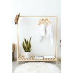 Pinoxi Dogal Ahsap Konfeksiyon Askisi Elbise Askisi Askilik Gardirop 125X106x38 Cm
