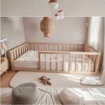 Pinoxi Masif Ahşap Naturel Karyola Çocuk Yatağı 90CM x 190CM Doğal Ahşap Natural - 90 x 190 cm