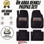 PINUKS Opel Astra H 2004 Model Uyumlu Siyah- Gri Krom Renk Premium Oto Paspas Seti - Renkli