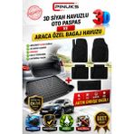 PINUKS Renault Kangoo (Iı) Multix 2012 Model Uyumlu 3D Havuzlu Siyah Oto Paspas + Bagaj Havuzu Full Koruma Seti