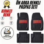 PINUKS Seat Leon 2016 Model Uyumlu Siyah- Kırmızı Renk Premium Oto Paspas Seti - Renkli