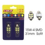 PINUKS Sofit Ampul 15W 4 Smd LED Metal Canbus 31MM Beyaz 12V Takım
