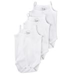 Pinuptex® 3'lü İp Askılı Bebek Zıbın Seti 100% Pamuklu Ribana Çıtçıtlı Atlet, Body Zıbın Unisex (3 Adet) (BEYAZ, 3-6 Aylık)