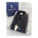 Piola Club Erkek Gömlek Cepsiz Regular Fit Kadife (Füme)
