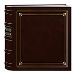 Pioneer Photo Albums 200 Cepli Halka Bağlı Şarap Rengi Bağlanmış Deri Altın Vurgulu Kapak Fotoğraf Albümü 10 x 15 cm Baskılar için