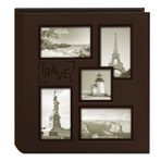 Pioneer Photo Albums Kolaj Çerçevesi Kabartmalı Seyahat Dikişli Suni Deri Kapak Fotoğraf Albümü, Kahverengi, 30 x 40 cm