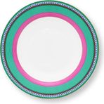 Pip Studio Chique Pembe Yeşil Porselen Çukur Tabak 23,5 cm - Pembe - Yeşil - varsayılan değer