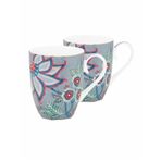 PIP STUDIO Flower Festival Mavi 2'li Büyük 350 ml Mug Seti