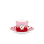 Pip Studio Kırmızı Çay Fincan Ve Tabak LOVEBİRDSKIRMIZIPEMBEMDLYNÇAYFİNCAN