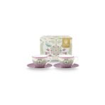 PIP STUDIO Lily Lotus Collection Mor Porselen 280 ml Çay Fincan Seti