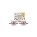 Pip Studio Lily & Lotus Mor Porselen Kahve Fincan Seti 120 ml