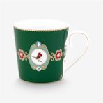 PIP STUDIO Love Birds Koyu Yeşil Madalyon Desenli 250 ml Mug