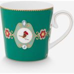 Pip Studio Love Birds Yeşil Porselen Kupa 250 ml - Açık Yeşil - Koyu Yeşil