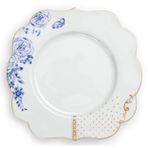 PIP STUDIO Royal White Collection 23.5 CM Mavi Beyaz Porselen Kahvaltı Tabağı