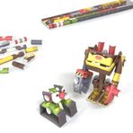 PIPEROID Penk & Bearborg Profesör ve Robot Ayı - Japon 3D Kağıt Yapboz Kendin Yap Robot Kiti Çocuklar için ve Yetişkinler için Origami Kiti