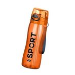 Pipetli Sporcu Okul Su Matarası - 750 ml - Suluk PP (Turuncu)
